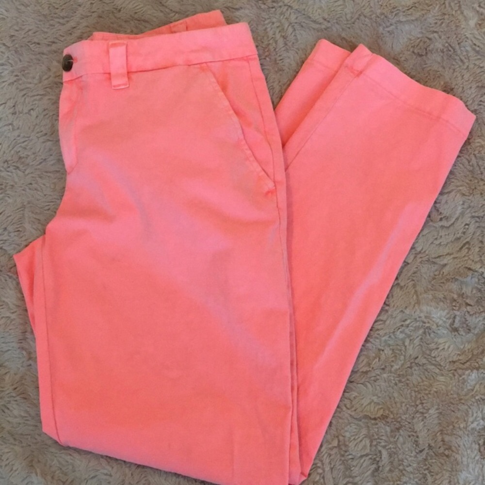 Gap Broken-In Straight Khakis Neon Peach/Coral